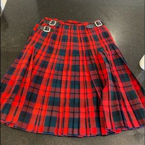Tartan Scottish Kilt Vintage Wee Scots Hoose Small waist 13”  Green navy red
